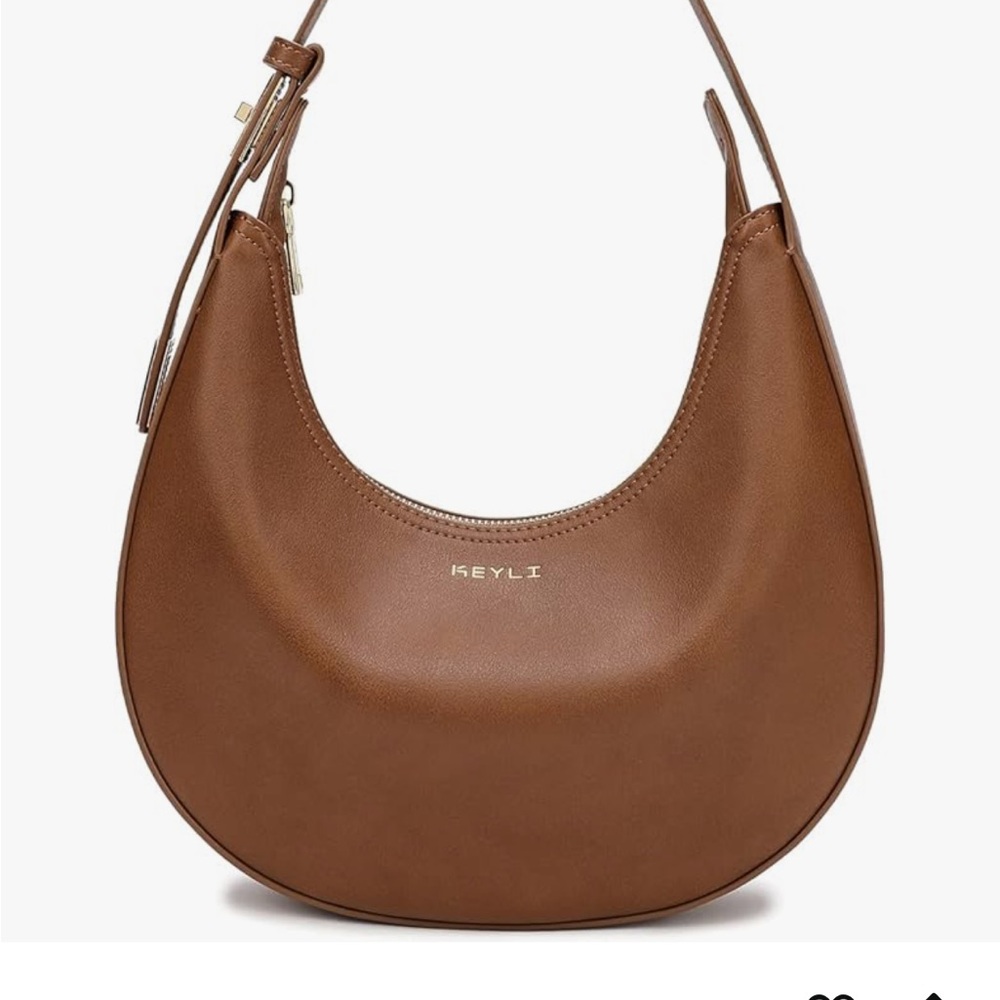 Elegant Brown Leather Hobo Bag